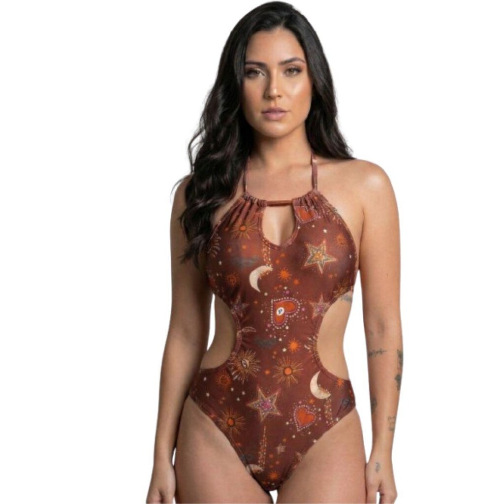 Maiô Engana Mamãe Estampado Serra e Mar Modas Roupa Confortavel Para Verão Moda Praia Feminina