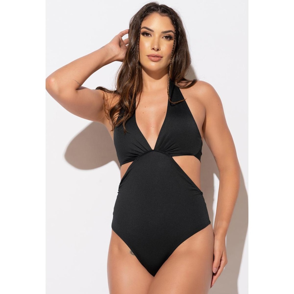 Maiô Engana Mamãe Hot Pants Decote Cavado Poliamida MVB Modas