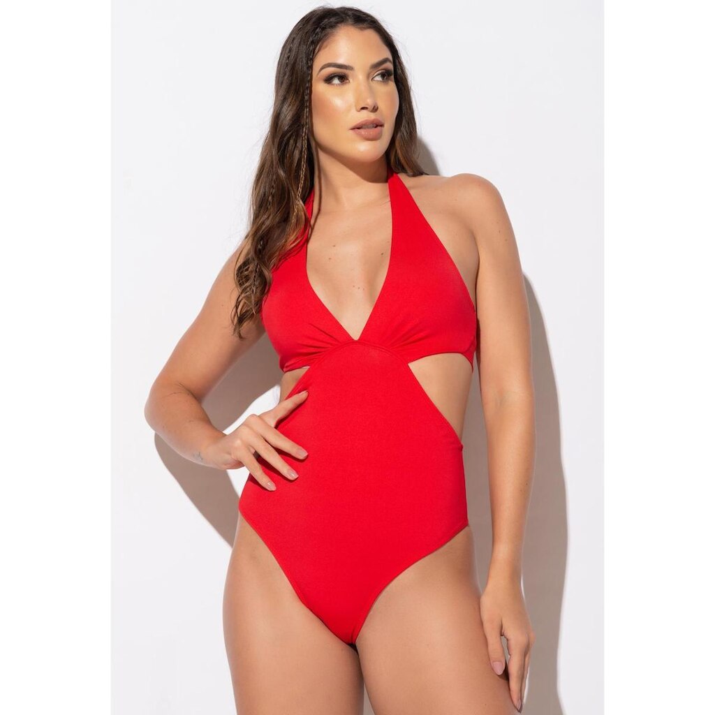 Maiô Engana Mamãe Hot Pants Decote Cavado Poliamida MVB Modas
