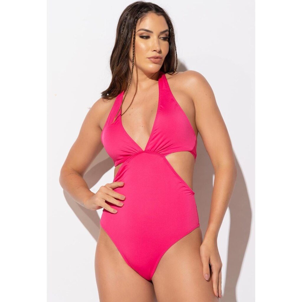 Maiô Engana Mamãe Hot Pants Decote Cavado Poliamida MVB Modas