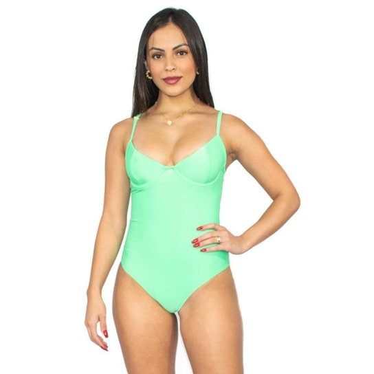 Maiô Feminino Retrô Praia Verão Piscina Confortável Casual - Verde Menor preço em Maiô Feminino Retrô Praia Verão Piscina Confortável Casual - Verde