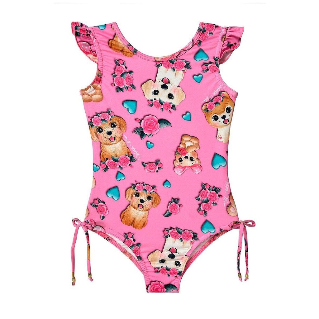 Maiô Infantil com Babado Estampado