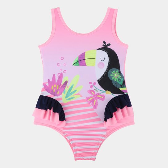 Maiô Infantil Elian Tucano com Babado Proteção UV 50+ Menina - Rosa Menor preço em Maiô Infantil Elian Tucano com Babado Proteção UV 50+ Menina - Rosa