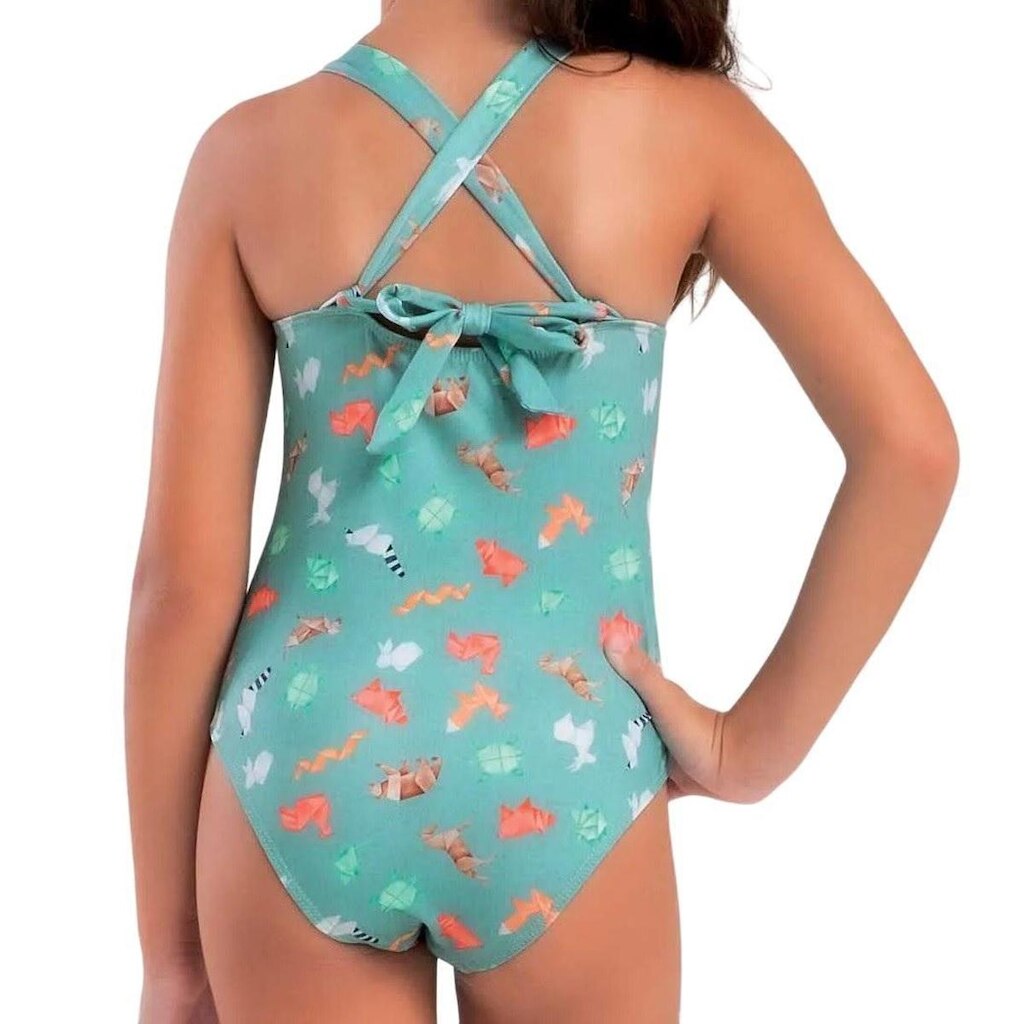 Maiô Infantil Estampado com Alças cruzadas She