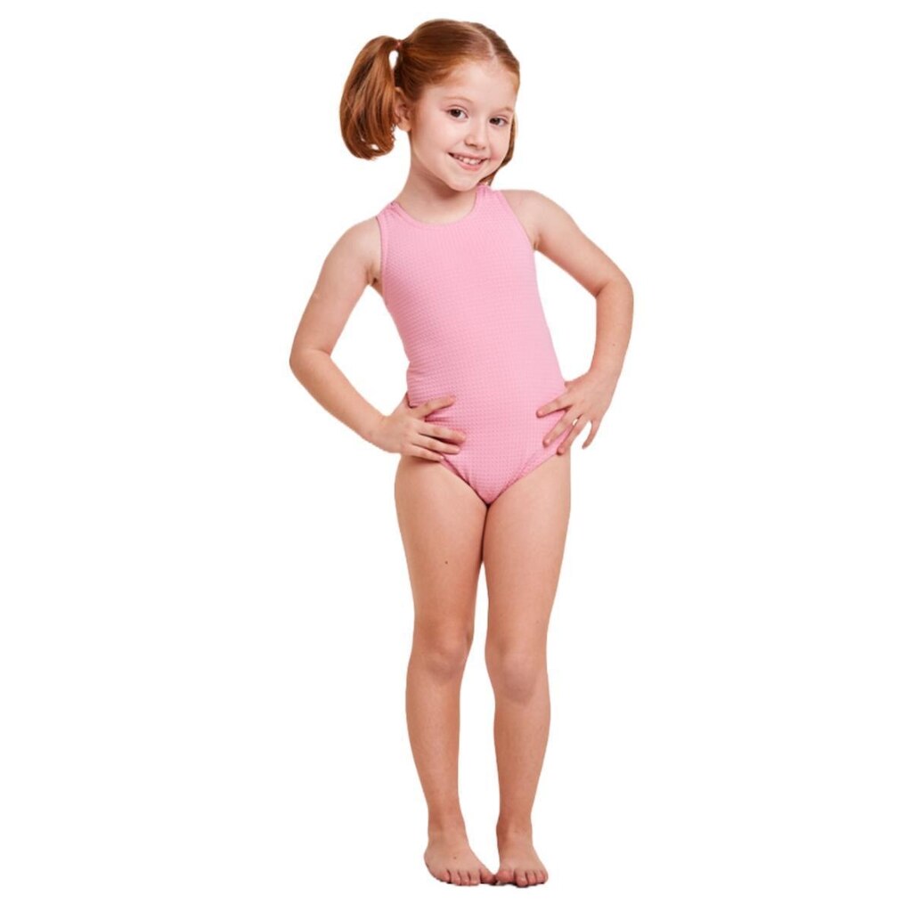 Maiô Infantil Rosa Texturizado Kids Tip Top Proteção UV50+