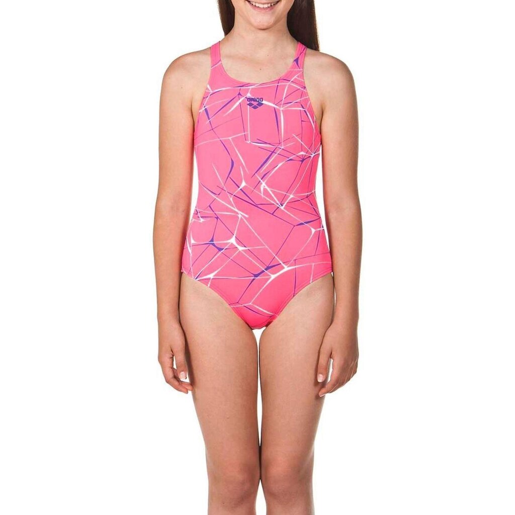 Maiô INFANTIL WATER JR NEW V BACK L ROSA/ ROXO TAM 12-13