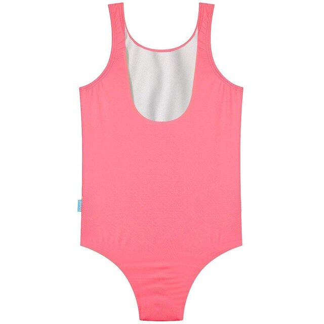 Maiô Natação Infantil com Touca Proteção UV50+ Rosa Neon Kamylus