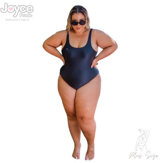 Maiô Plus Size Premium Diva costa pelada 0154.24 - Preto Menor preço em Maiô Plus Size Premium Diva costa pelada 0154.24 - Preto