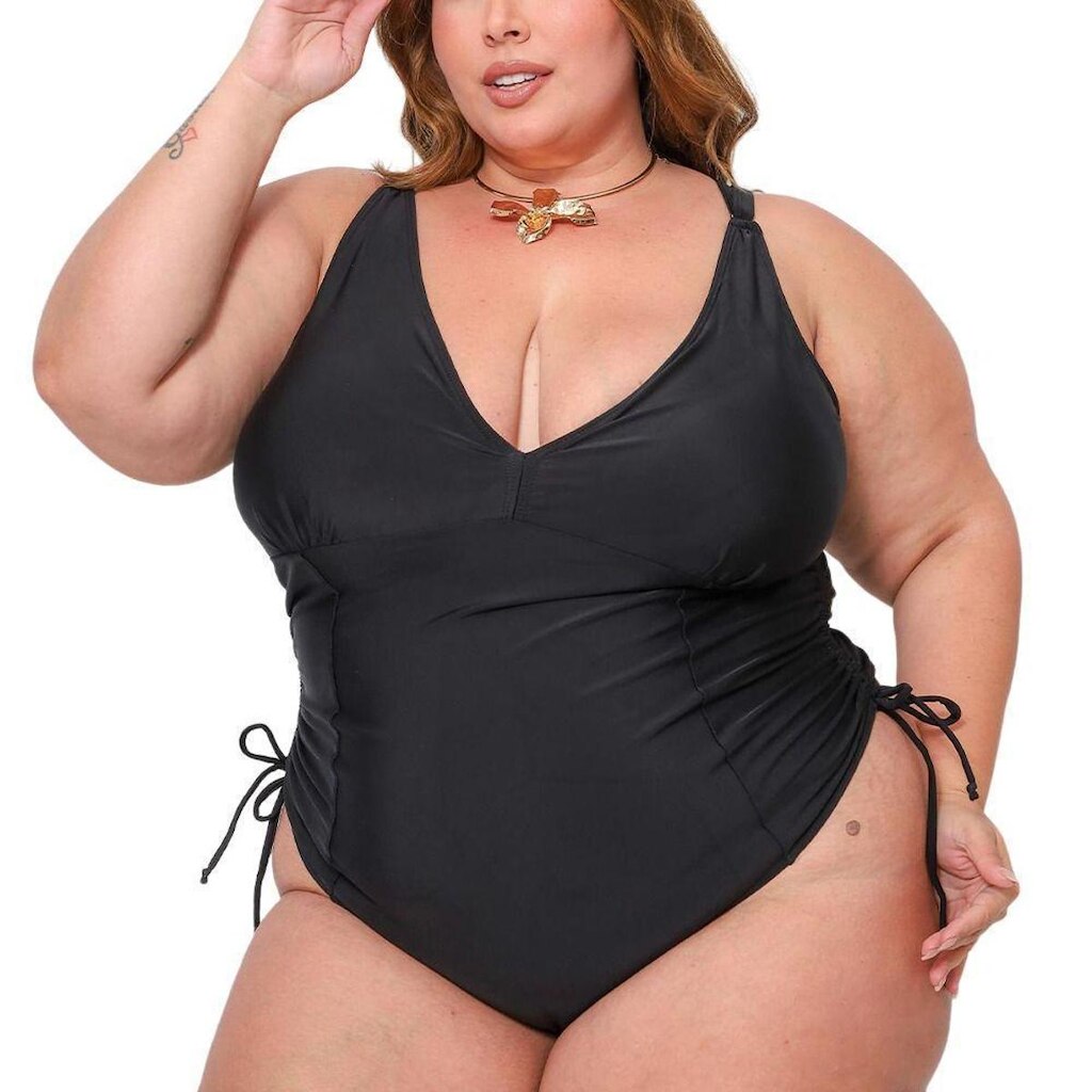 Maiô Plus Size Versátil Liso Piscina Praia