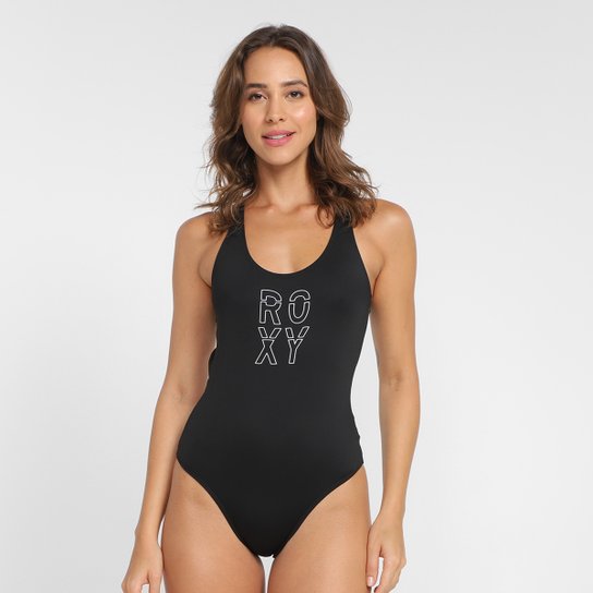 Maiô Roxy Fitness Feminino - Preto Menor preço em Maiô Roxy Fitness Feminino - Preto