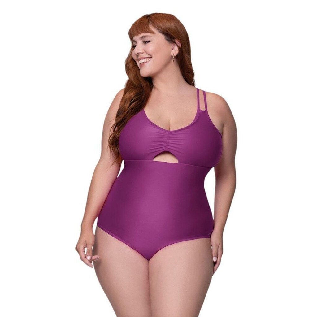 Maiô Selene Regata Clássico Plus Size Feminino - Roxo X3