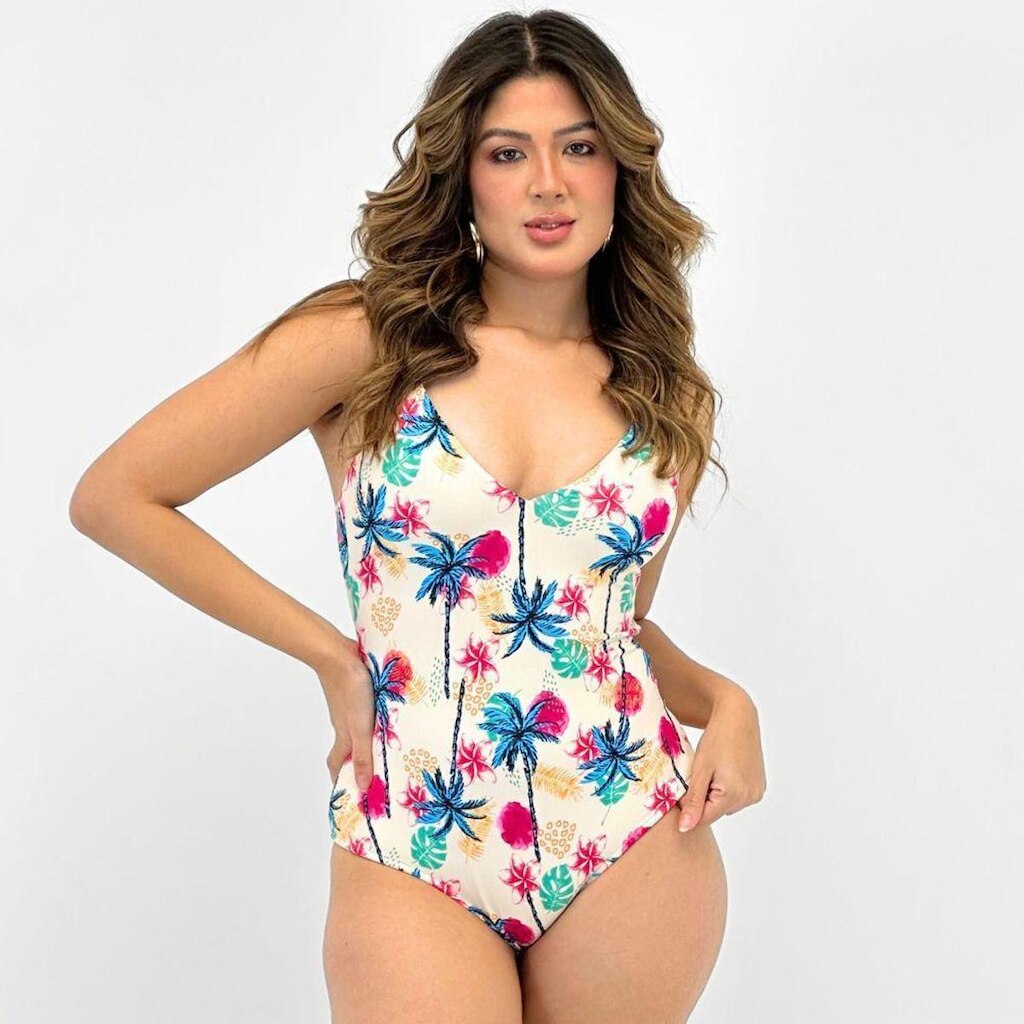 Maiô Sol Pleno Tanga Estampado Feminino