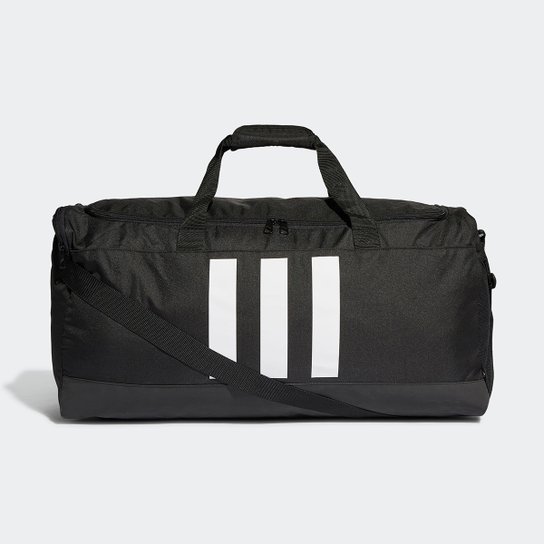 Mala Adidas Duffel 3 Listras - Preto+Branco Menor preço em Mala Adidas Duffel 3 Listras - Preto+Branco