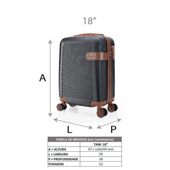 Mala de Bordo Pequena Swissport com Rodas 360° Compacta Resistente Semi-Rigida