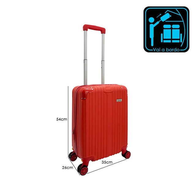 MALA DE BORDO VIAGEM RÍGIDA 4 RODAS DUPLA 360° ABS - CHX