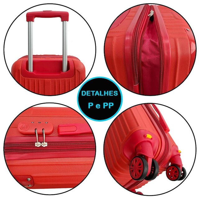MALA DE BORDO VIAGEM RÍGIDA 4 RODAS DUPLA 360° ABS - CHX