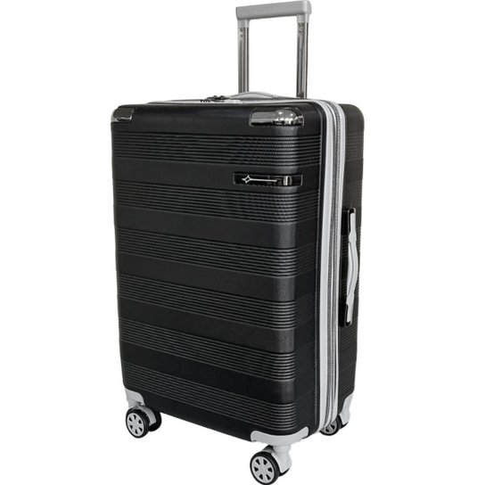 Mala de Viagem Grande Porte Rodas 360º ABS Cadeado TSA Zíper Expansivo Texturizada Cruzeiro 8000-M28