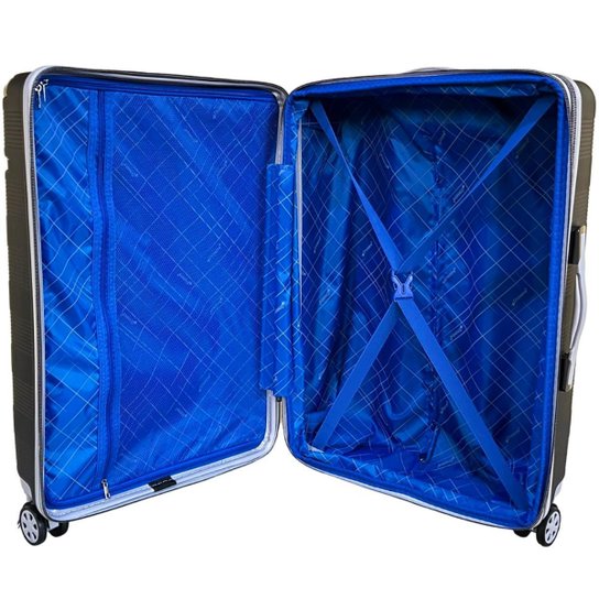 Mala de Viagem Grande Porte Rodas 360º ABS Cadeado TSA Zíper Expansivo Texturizada Cruzeiro 8000-M28