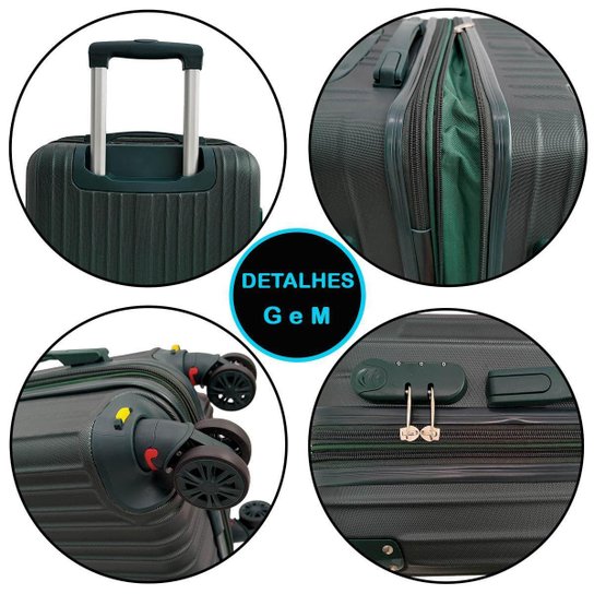 MALA DE VIAGEM RÍGIDA 4 RODAS DUPLA 360° ABS - CHX