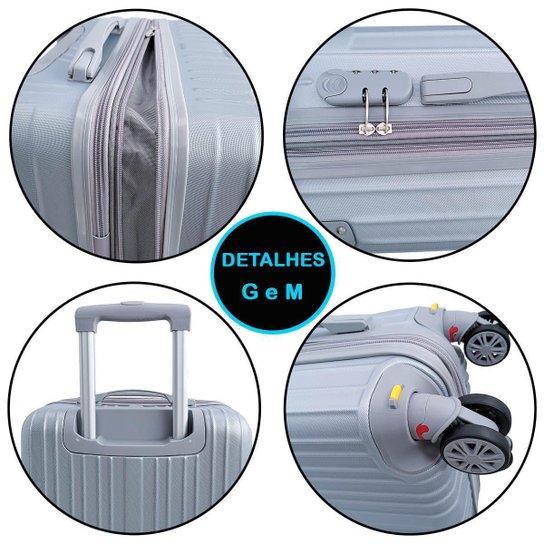 MALA DE VIAGEM RÍGIDA 4 RODAS DUPLA 360° ABS - CHX