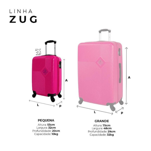 Mala pequena de bordo Zug Swiss Move Pink