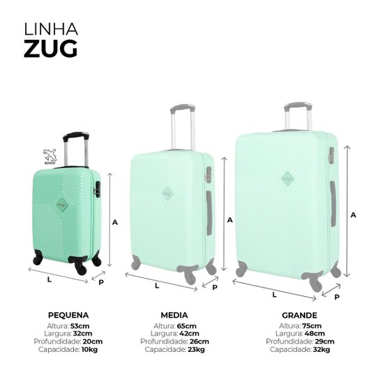 Mala pequena de bordo Zug Swiss Move Verde