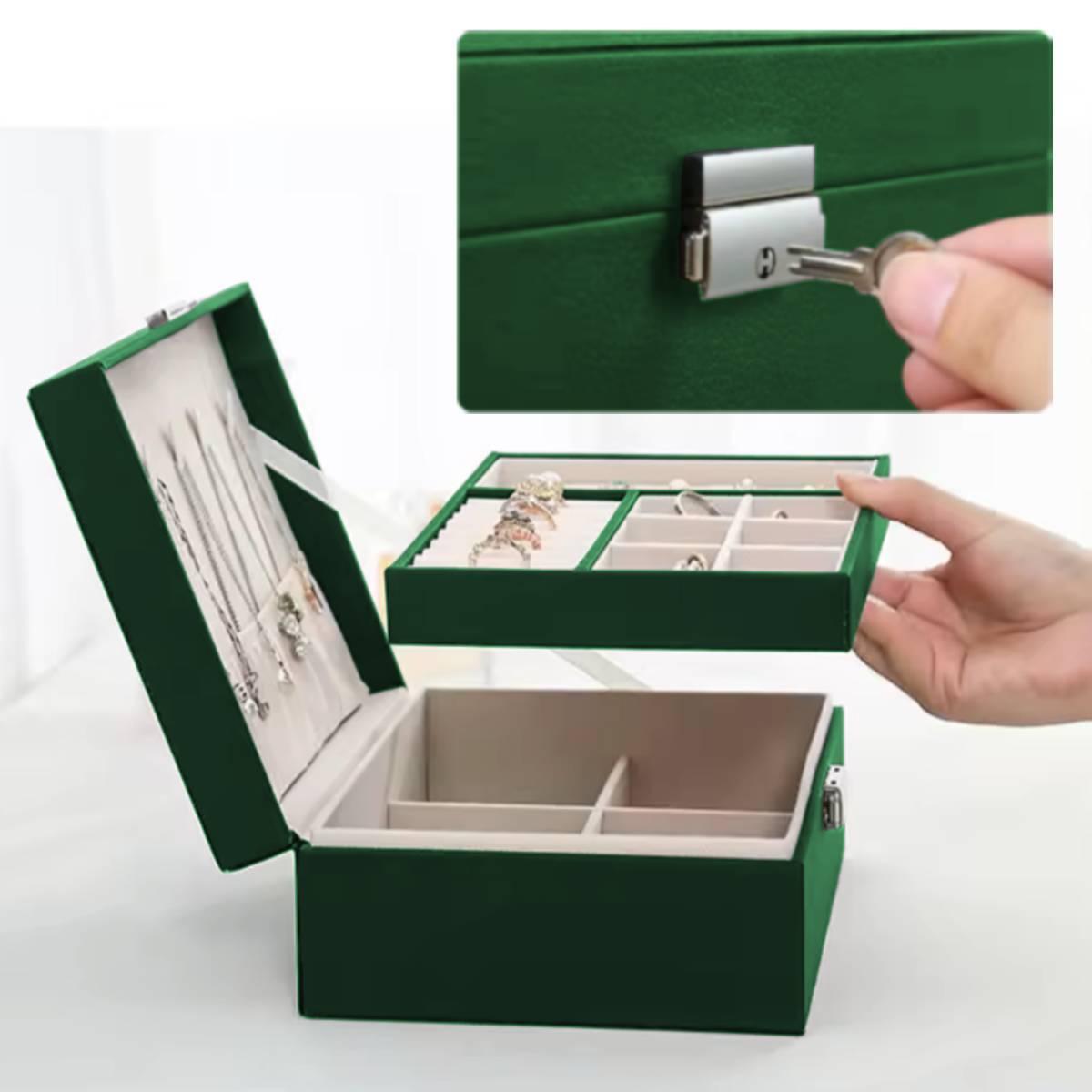 Maleta Organizadora Com Chave Acessório Luxo Elegante - Verde