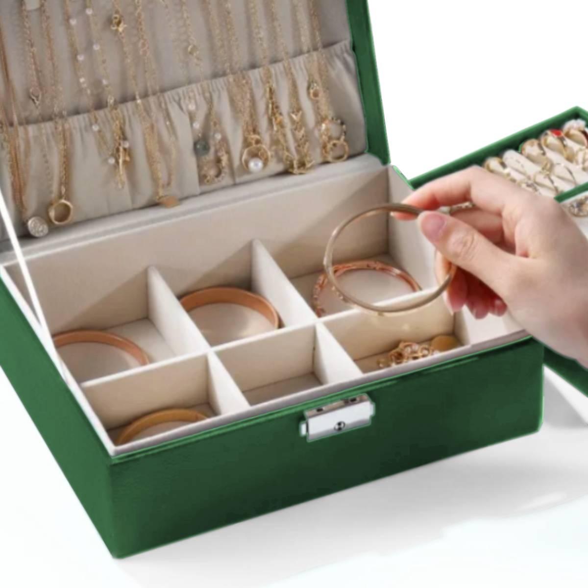 Maleta Organizadora Com Chave Acessório Luxo Elegante - Verde