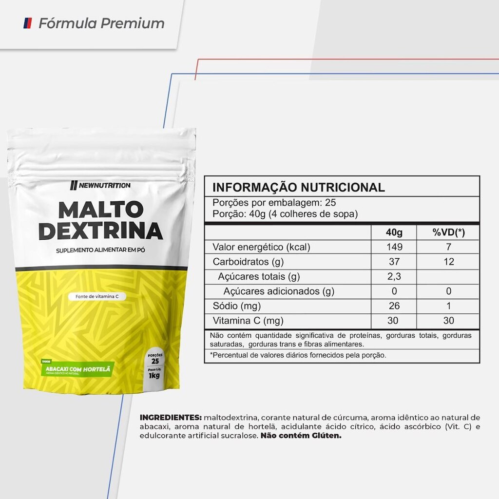 Maltodextrina 1 Kg Abacaxi com Hortela
