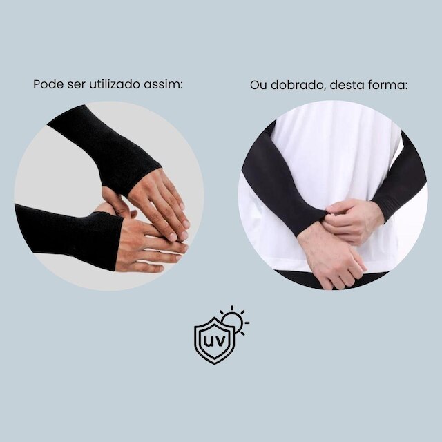 Manguito Com Luva de Proteção Solar UV50 Térmico O Par Mangote de Braço