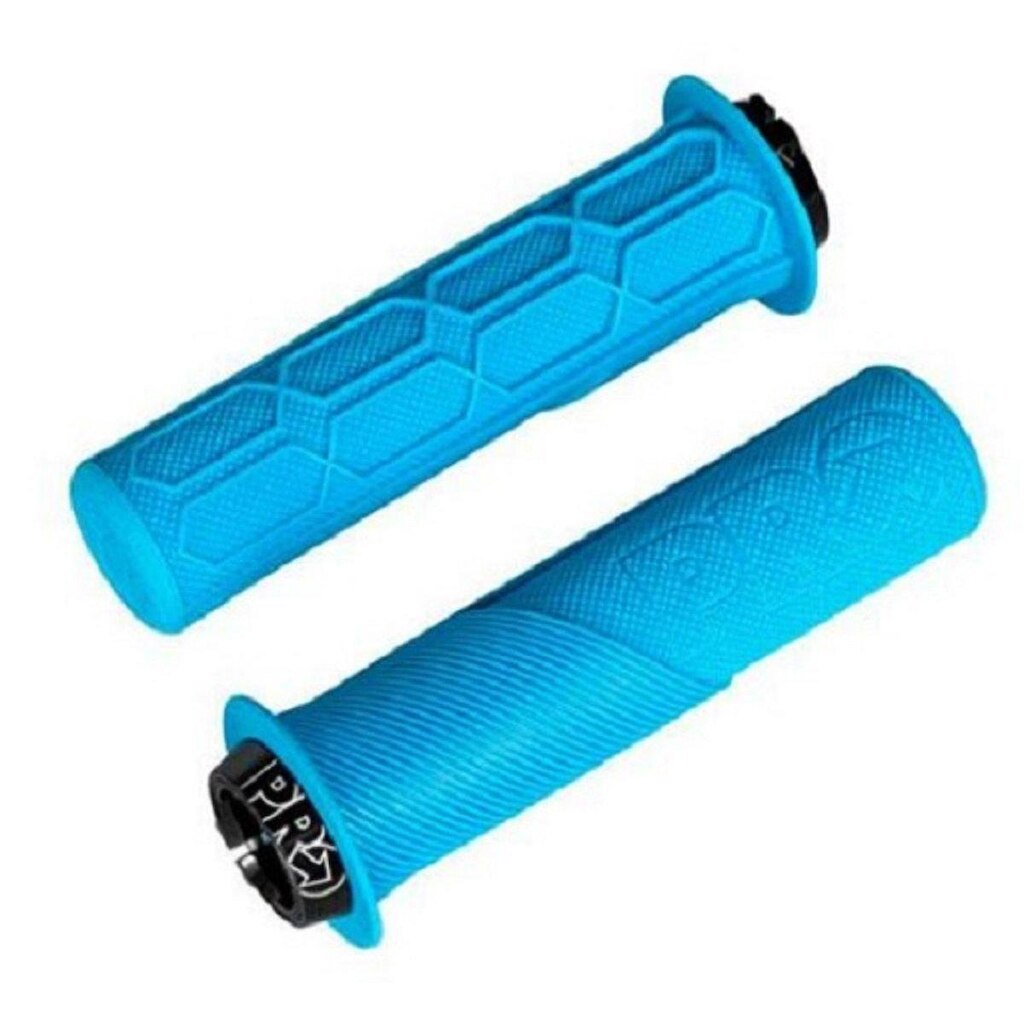 Manopla Lock On Trail 32X132MM Com Flange - PRO Azul Claro