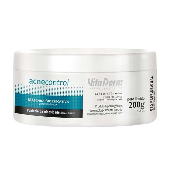 Máscara Biossecativa Vita Derm – Acne Control Profissional 200g - Incolor Menor preço em Máscara Biossecativa Vita Derm – Acne Control Profissional 200g - Incolor