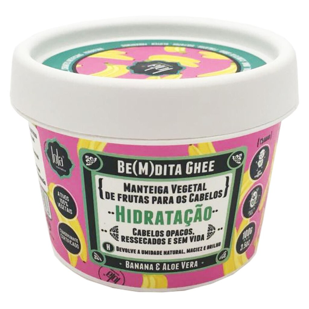 Máscara de Hidratação Lola Cosmetics Be(m)dita Ghee Banana e Aloe Vera - 100g