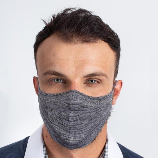 Máscara de Malha Masculina - Cinza