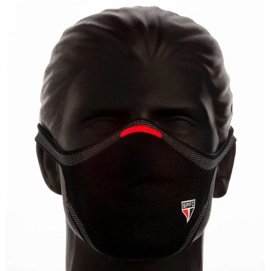 Máscara Esportiva FIBER KNIT - SPFC PRETA - Preto Menor preço em Máscara Esportiva FIBER KNIT - SPFC PRETA - Preto