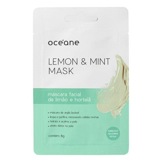 Máscara Facial Océane – Limão e Hortelã 8g - Incolor