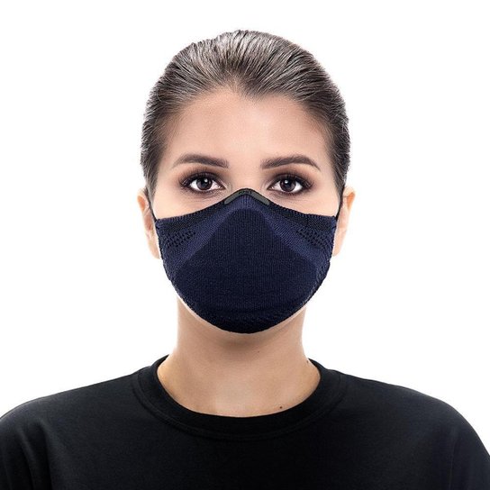 Máscara KNIT Max95 + 15 filtros e Clipe nasal - Marinho Menor preço em Máscara KNIT Max95 + 15 filtros e Clipe nasal - Marinho