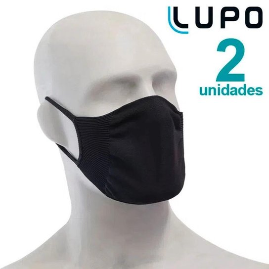 Máscara Lupo Kit 2 Unidades Preta - 36004U - Preto Menor preço em Máscara Lupo Kit 2 Unidades Preta - 36004U - Preto