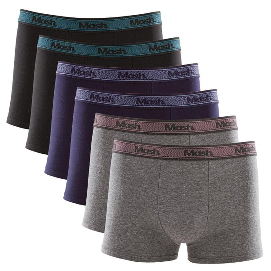Mash Cueca Mash 111.43 Kit C/6 Boxer Algodão AZ08-Azul_marinho_Cinza_mescla_Branco P - Marinho+Cinza é ruim? Mash Cueca Mash 111.43 Kit C/6 Boxer Algodão AZ08-Azul_marinho_Cinza_mescla_Branco P - Marinho+Cinza é boa?