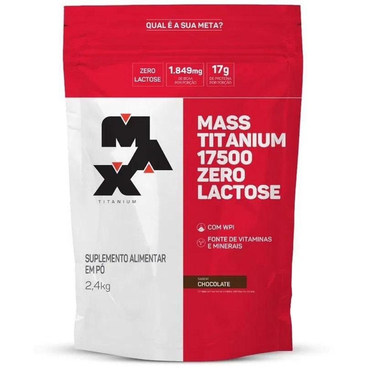 Mass Titanium 17500 ZERO LACTOSE Max Titanium - 2.4kg Menor preço em Mass Titanium 17500 ZERO LACTOSE Max Titanium - 2.4kg