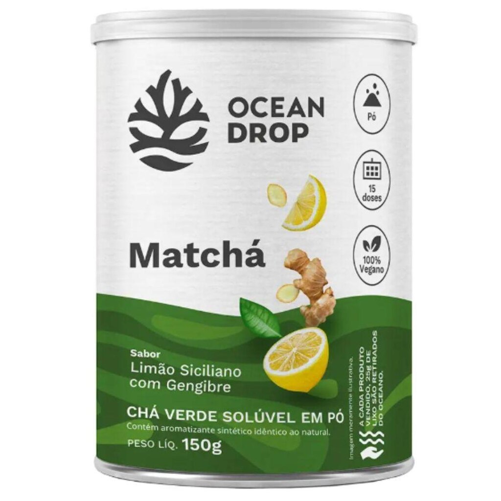 Matcha Limao Siciliano Gengibre 150g - Ocean Drop