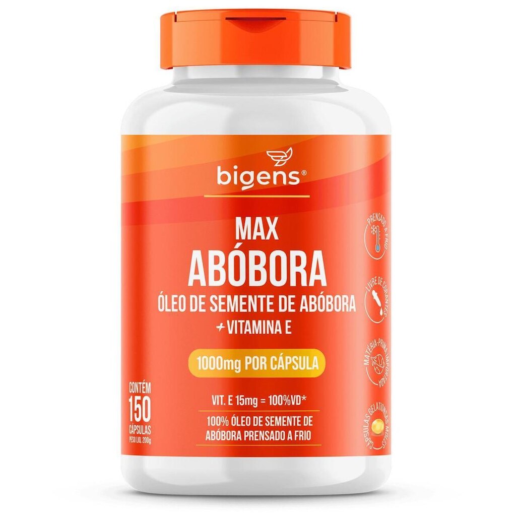 Max Abóbora Óleo De Semente de Abóbora Com Vitamina E 1000mg 150 Caps - Bigens