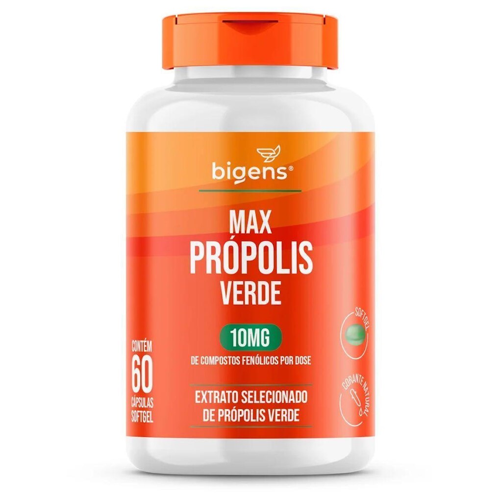 Max Própolis Verde - 60 Cápsulas Softgel - Bigens