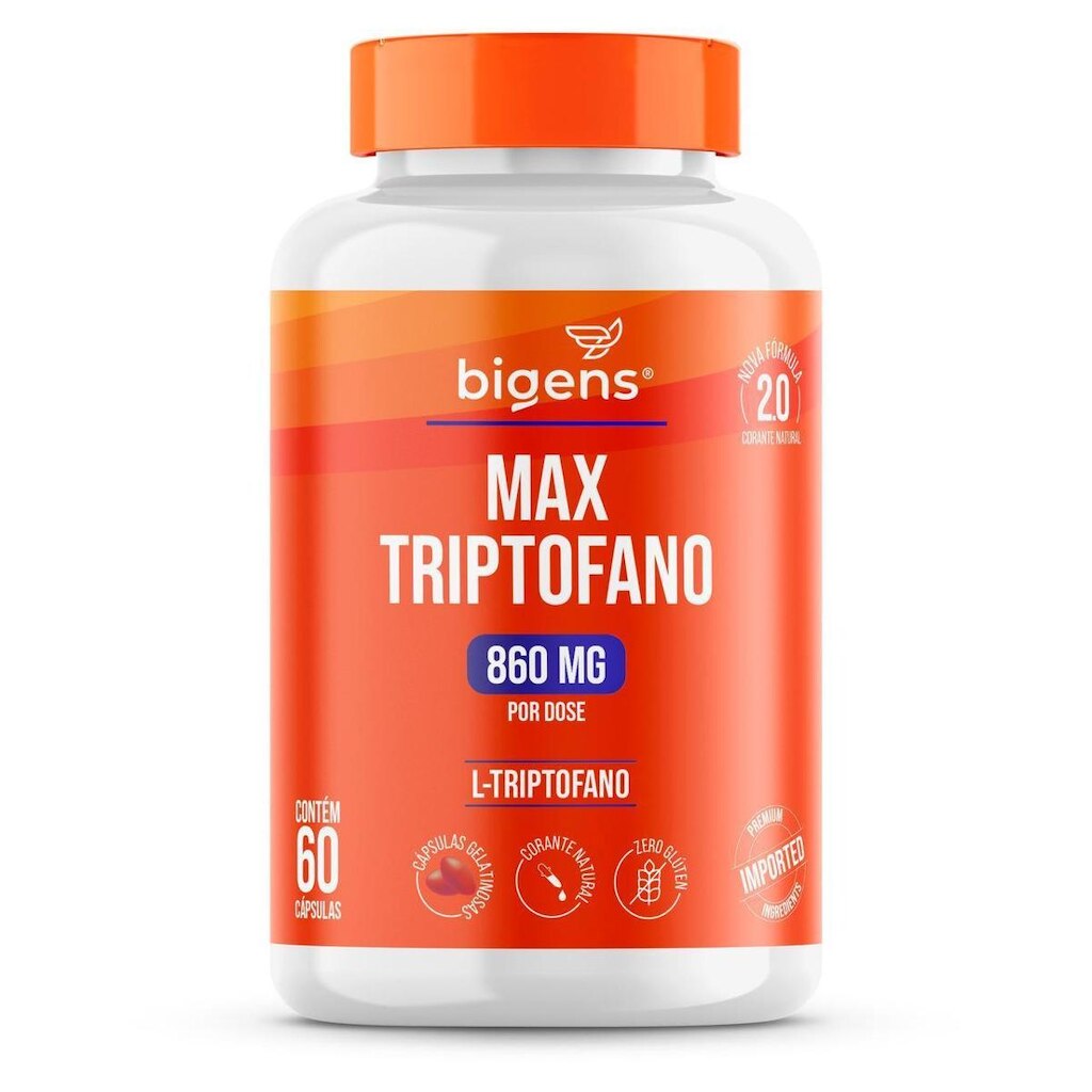 Max Triptofano 860mg L-triptofano 60 Caps Gelatinosas - Bigens