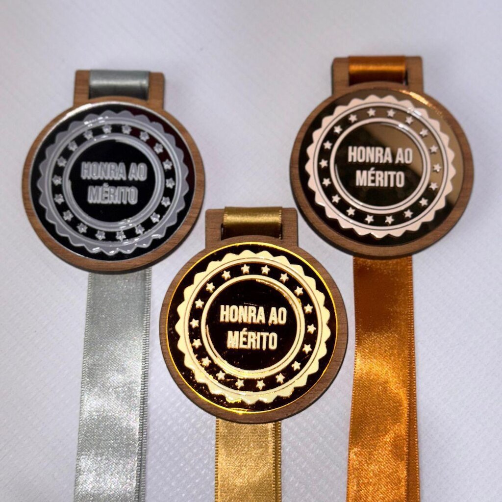Medalha Kit c/10 +Qualidade Premium 1º 2º 3º Honra ao Mérito