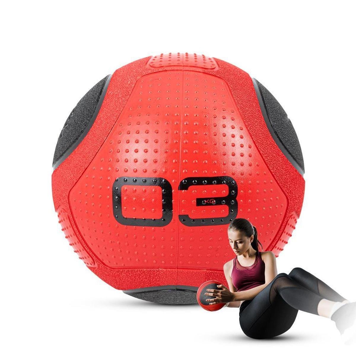 Medicine Ball bola de borracha inflável treino funcional 3kg Menor preço em Medicine Ball bola de borracha inflável treino funcional 3kg