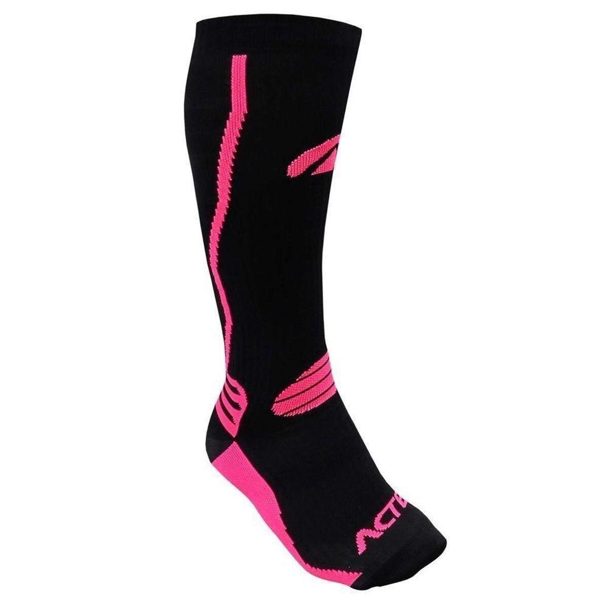 MEIA ACTE SPORTS DE COMPRESSAO ACTE F1-PR - PRETO/ROSA 34/38