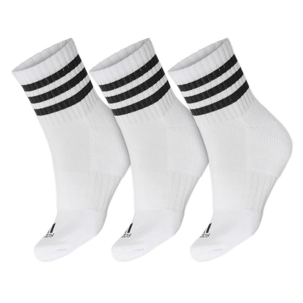 Meia Adidas 3S C SPW Mid 41 Ao 43 - Pack Com 03 Pares - Branco e Preto