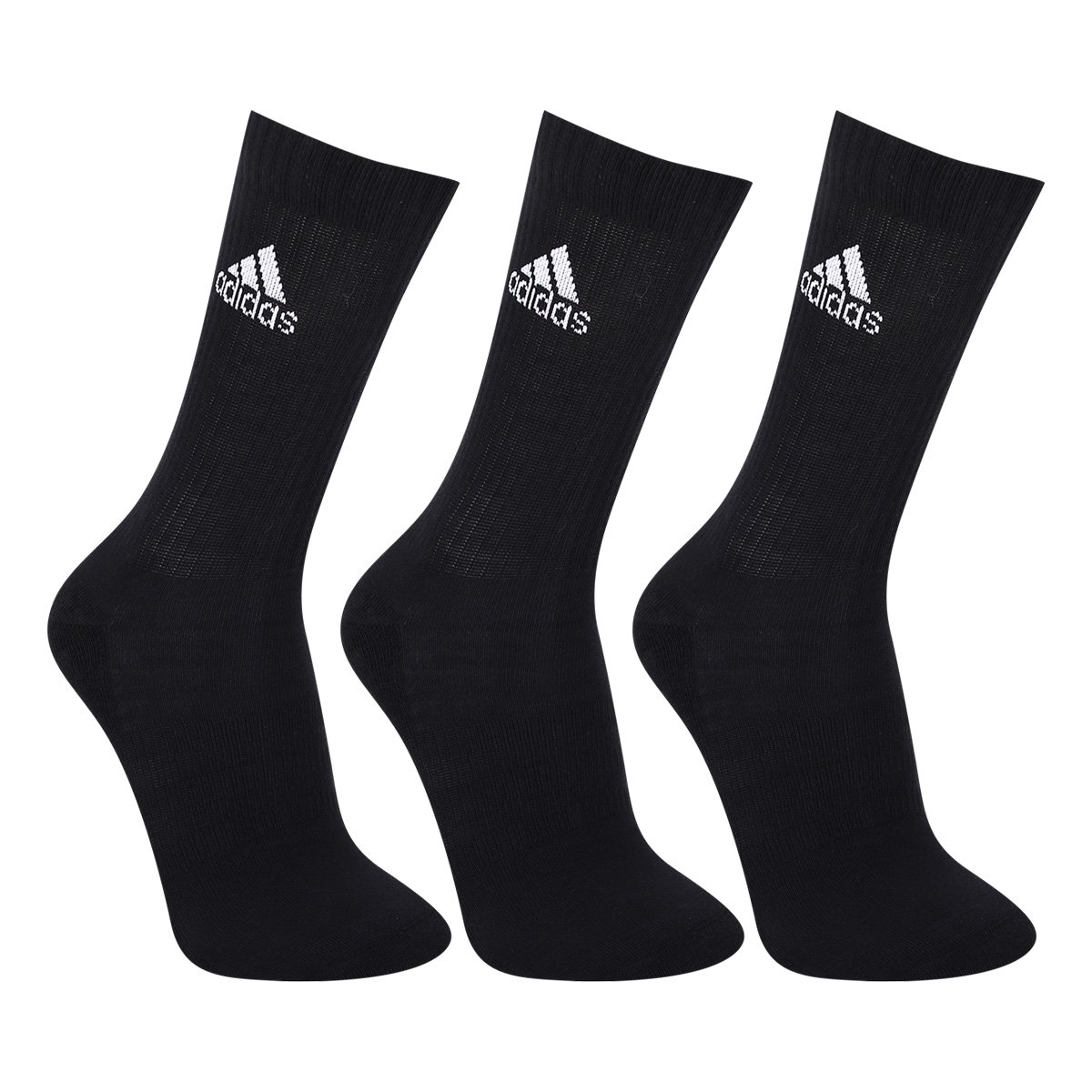 Meia Adidas Cano Alto C/3 Pares Menor preço em Meia Adidas Cano Alto C/3 Pares