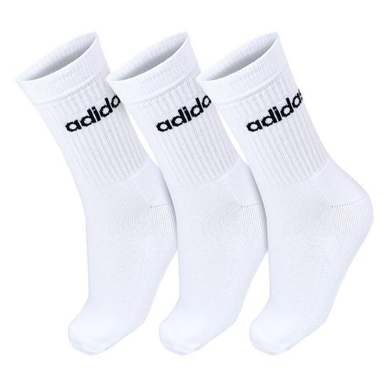 Meia Adidas Cano Alto Logo Linear c/ 3 Pares - Branco+Preto é ruim? Meia Adidas Cano Alto Logo Linear c/ 3 Pares - Branco+Preto é boa?